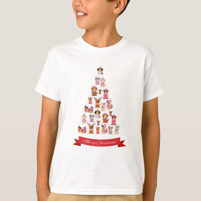 Camiseta de los perros de los niños de Navidad (Anverso)