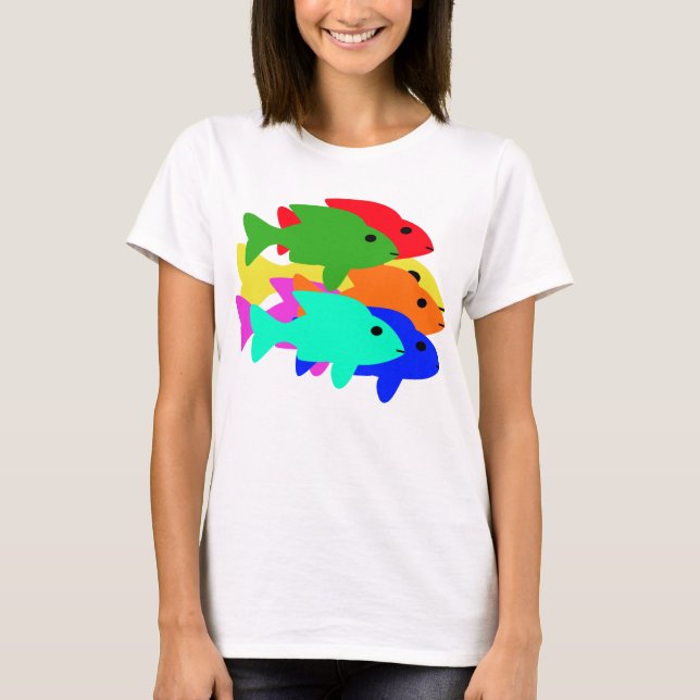 Camiseta de los pescados de arco iris (Anverso)