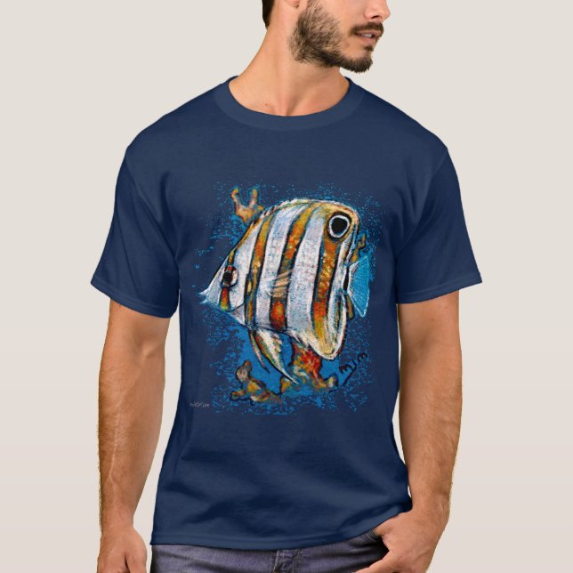 Camiseta de los pescados de la mariposa de (Anverso)