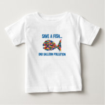 CAMISETA DE LOS PESCADOS DEL GLOBO PARA EL BEBÉ O