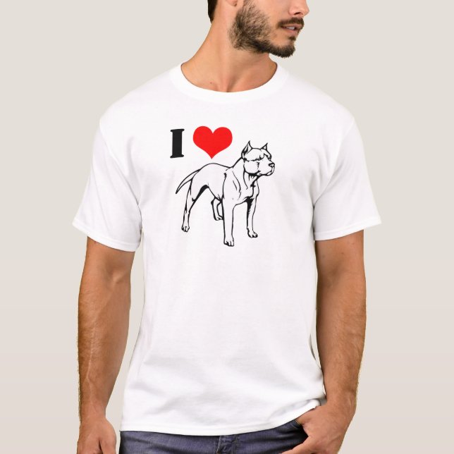 Camiseta de los pitbulls I (del corazón) (Anverso)