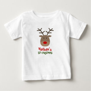 Camiseta de los primeros Navidades del bebé con re