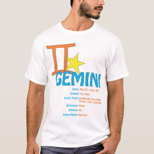 Camiseta de los rasgos de los géminis