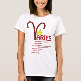 Camiseta de los rasgos del aries