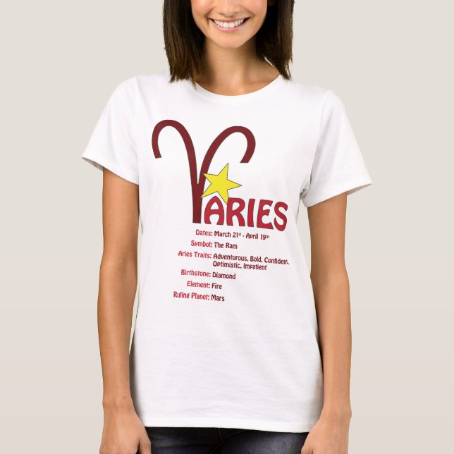 Camiseta de los rasgos del aries (Anverso)