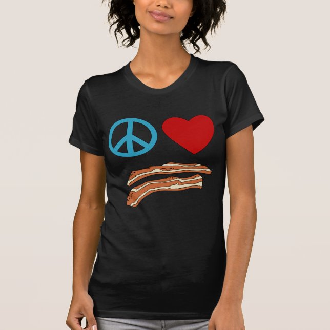 Camiseta de los símbolos del tocino del amor de la (Anverso)