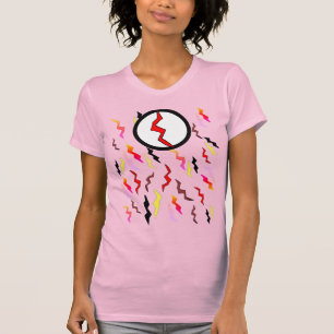 Camiseta de los tornillos relámpago rosados de col