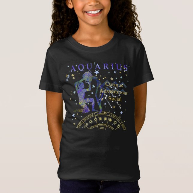 Camiseta de los trazos de zodiaco para niños retro (Anverso)