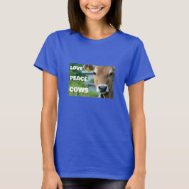 Camiseta de Love Peace Cows (oscura)