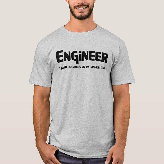Camiseta de luchador contra zombies ingeniero (Anverso)