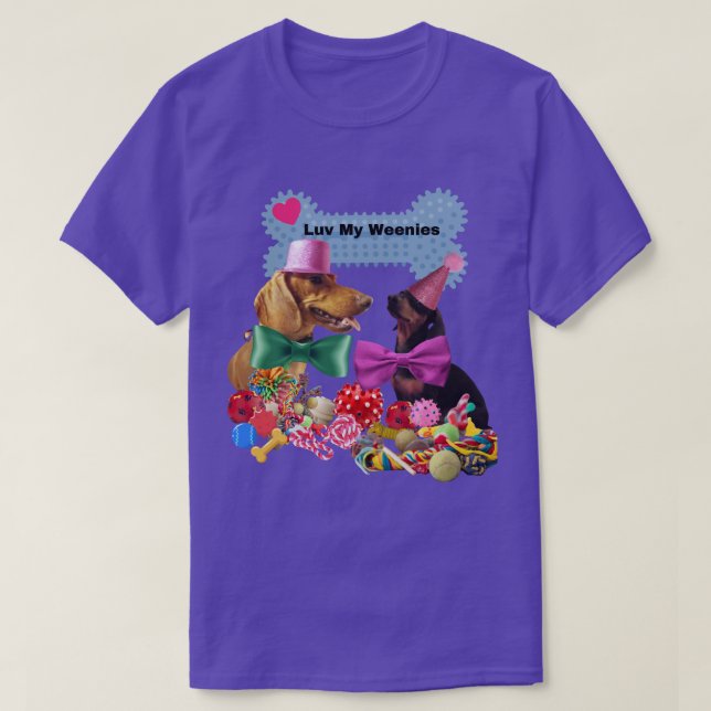 Camiseta De Luv My Weenies Para Mujeres Y Hombres (Diseño del anverso)