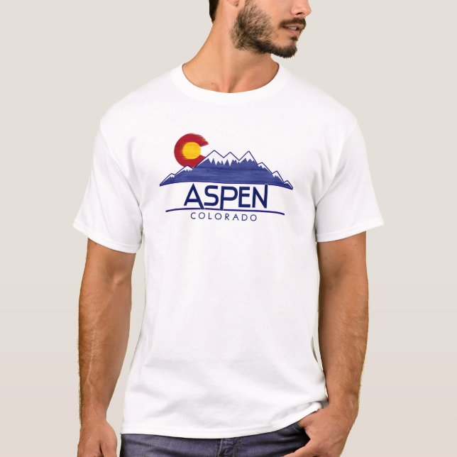 Camiseta de madera de montañas Aspen Colorado (Anverso)