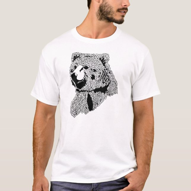Camiseta de madera del oso de la insignia (Anverso)