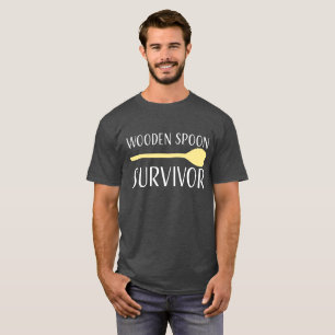 Camiseta de madera del superviviente de la cuchara