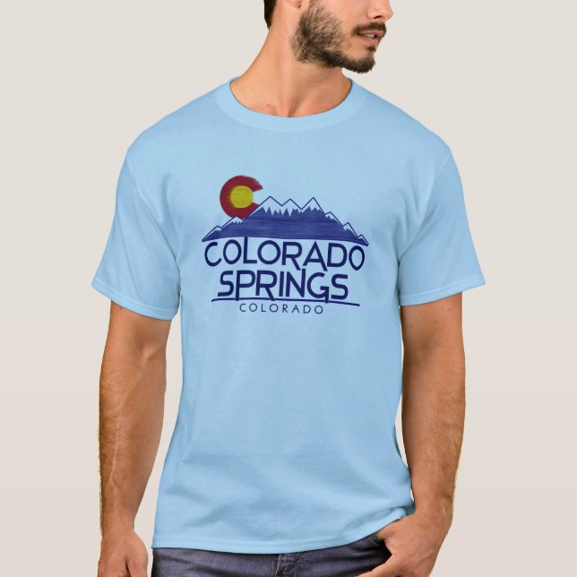 camiseta de madera montañas Colorado Springs (Anverso)