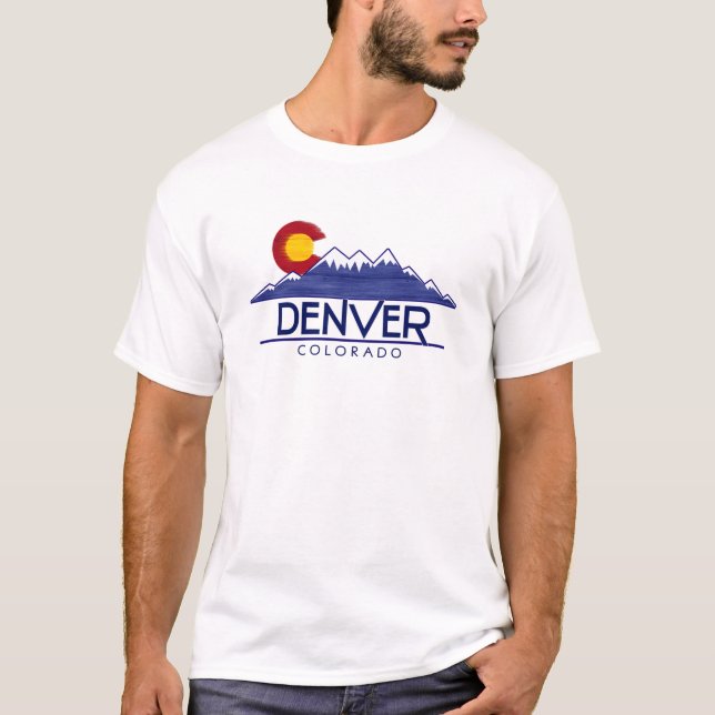 camiseta de madera montañas Denver Colorado (Anverso)