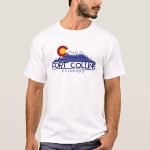 camiseta de madera montañas Fort Collins Colorado