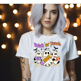Camiseta De Maestra Trick O Teach Retro Halloween