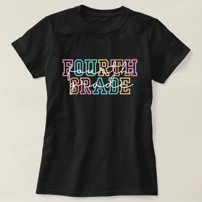 Camiseta de maestro de cuarto grado, maestro de 4t (Diseño del anverso)