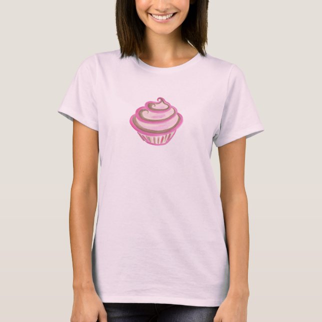 Camiseta de magdalena con remolino rosa (Anverso)