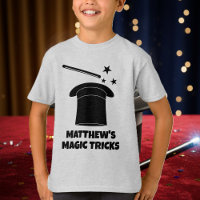 Camiseta de mago con varita mágica y sombrero para