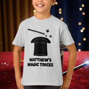 Camiseta de mago con varita mágica y sombrero para