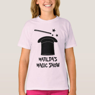 Camiseta de mago con varita mágica y sombrero para