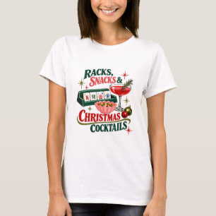 Camiseta de Mahjong Cóctel Estantes Snacks Navidad