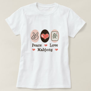 Camiseta de Mahjong del amor de la paz