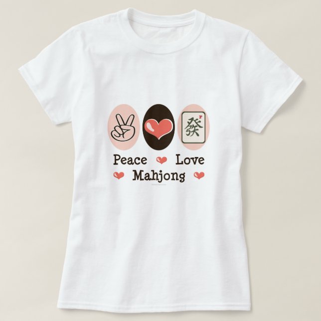 Camiseta de Mahjong del amor de la paz (Diseño del anverso)