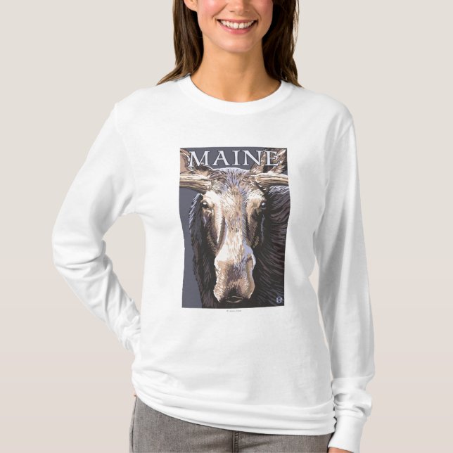 Camiseta De MaineMoose cierre para arriba (Anverso)