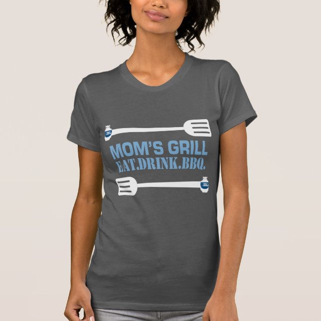 Camiseta de "Mamá asador" rinoceronte azul (Anverso)