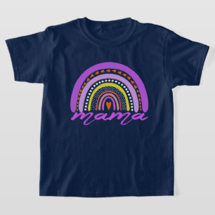 Camiseta de Mama Boho Doodle Corazón Arcoíris.