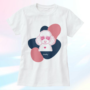 Camiseta de Mamá Caniche Pastel con Nombre Persona