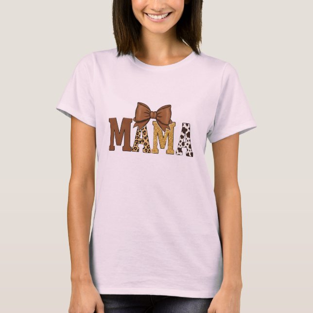 Camiseta de Mamá con Estampado de Vaca Occidental (Anverso)