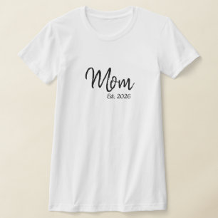 Camiseta de Mamá con Letra Negra Establecida