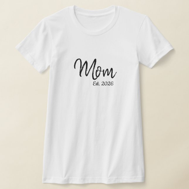 Camiseta de Mamá con Letra Negra Establecida (Distribución)