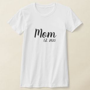 Camiseta de Mamá con Letra Negra Establecida
