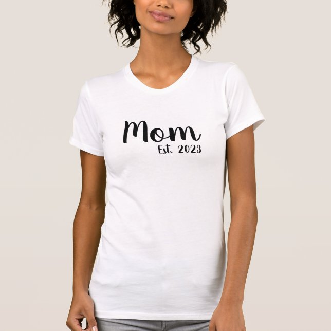 Camiseta de Mamá con Letra Negra Establecida (Anverso)