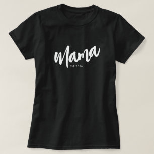 Camiseta de Mama con Letra Negra Establecida