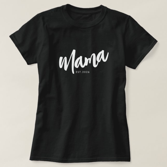 Camiseta de Mama con Letra Negra Establecida (Diseño del anverso)