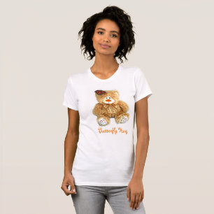 Camiseta de mamá con osito de peluche y mariposa