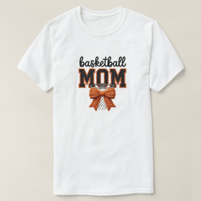 Camiseta de mamá de baloncesto de ganchillo falso, (Diseño del anverso)