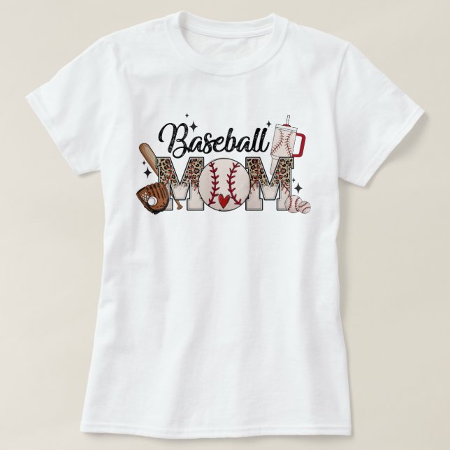 Camiseta de mamá de béisbol - Perfecto para el dep (Diseño del anverso)