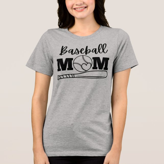 Camiseta de Mamá de Béisbol – Playera para el Día  (Anverso)
