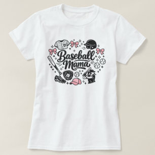 Camiseta de Mamá de Béisbol Rosa Lindo - Día de Ju