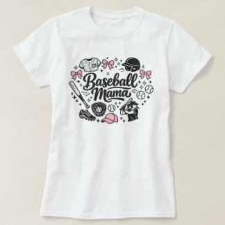 Camiseta de Mamá de Béisbol Rosa Lindo - Día de Ju