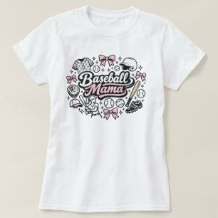 Camiseta de Mamá de Béisbol Rosa Lindo - Día de Ju