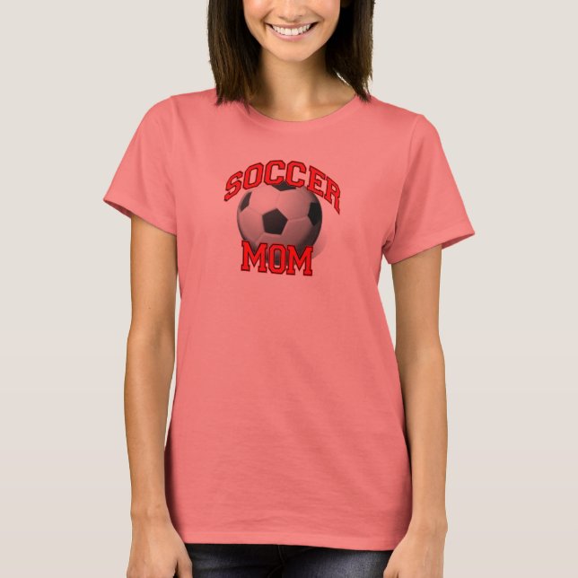 Camiseta de mamá de fútbol, negro rojo y blanco (Anverso)