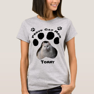 Camiseta de mamá de gato personalizado con foto y